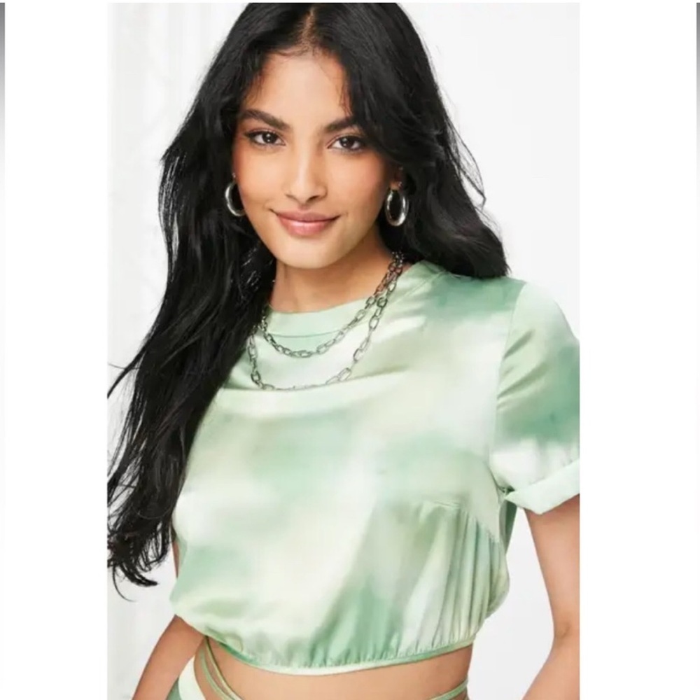 Topshop Tie Dye Keyhole Crop Top size 8